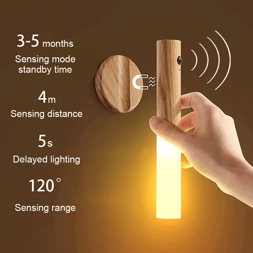 🔥🔥🔥2 Pcs Smart Motion Sensor Night Light USB Rechargeable LED Wall Lamp Magnet Body Sensor Corridor Light Portable Stair Light