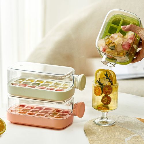 💥💥💥2 in 1 Ice Water Drink Bottle Custom Summer DIY Storage Box Iced Fruit Drinks Ice Cube Maker Bottle Cooling Mold with Straw