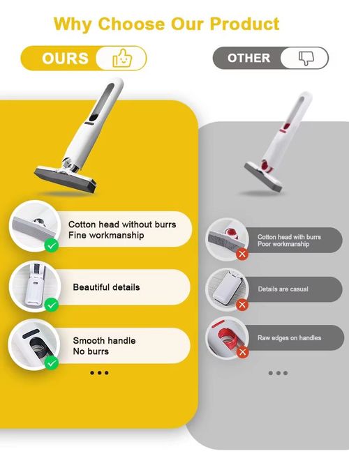 💥💥💥Powerful squeeze portable dry-wet mini handheld small mop, for indoor cleaning-Powerful cleaning, just one pull and it's all gone!