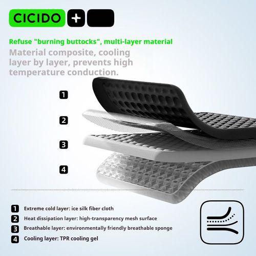 2025 New Ice Silk Cold Gel Seat Cushion - Car Summer Cooling Seat Cushion with Seat Ventilation and Breathability
