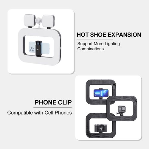 🔥🔥🔥2025 New Smartphone Video Stand Handheld LED Ring Light Selfie Light Mobile Video Stabilizer for Camera, Smartphone, Action Camera, Filming, Filmmaking and Makeup