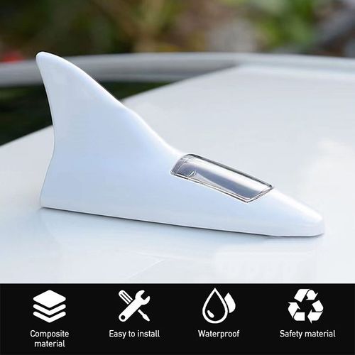 🔥🔥🔥Universal LED Light Car Shark Fin Antenna with Solar Energy Auto Radio Signal Aerials Roof Antennas Driving Safety Warning Light
