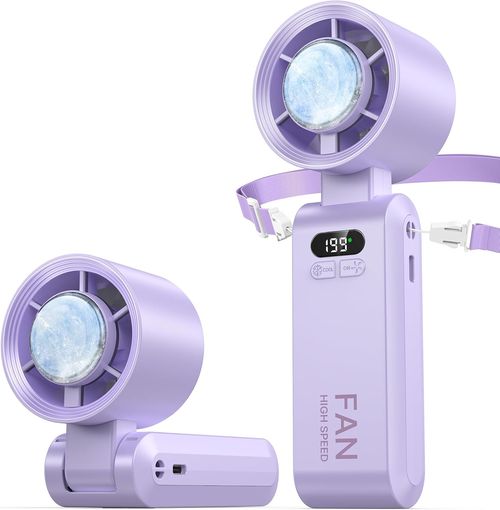 💎💎💎Handheld Portable Fan with Ice Cooler, Speed ​​(1-199) 5500mAh Rechargeable Personal Fan