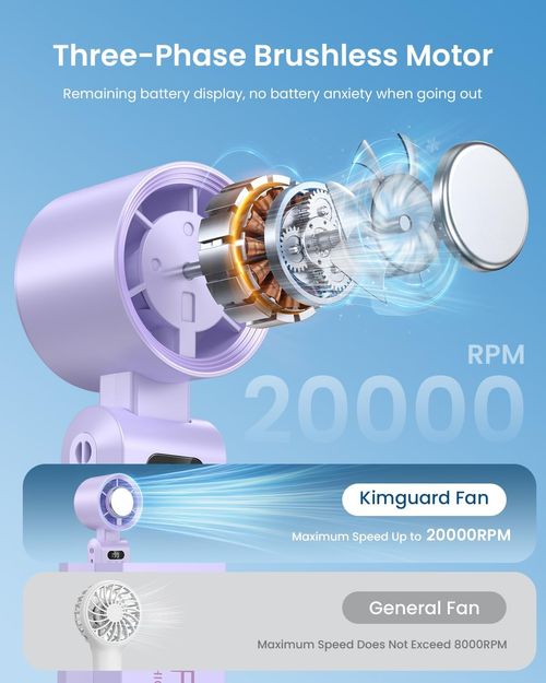 💎💎💎Handheld Portable Fan with Ice Cooler, Speed ​​(1-199) 5500mAh Rechargeable Personal Fan