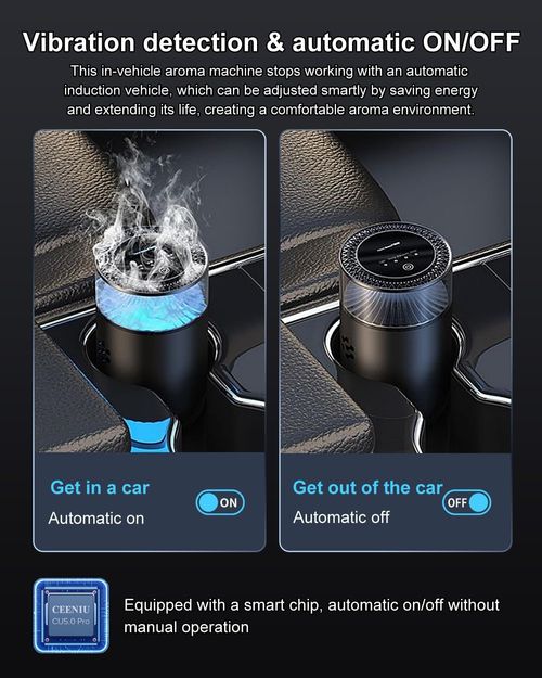 💎💎💎Car Air Freshener, Smart Car Air Freshener Diffuser, Auto On Off Air Diffuser with Three Adjustable Modes, RGB Music Syncing Light, for Men,Father,Husband