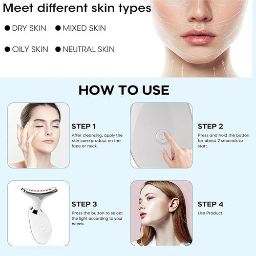 💎💎💎Red Light Therapy for Face, 7 Colors LED Facial Light Therapy Wand for Home Skin Care, Blue Light Therapy Facial Massage Tool for Neck