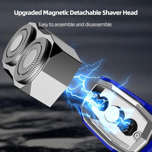 💥💥💥Men's intelligent digital magnetic suction double head electric shaver USB charging IPX7 waterproof dry wet dual shaving shaver