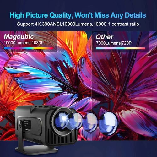 🌈🌈🌈HY320 Projector 1080P Android Smart 4K HD 130-inch Home Theater Dual Wifi6 Outdoor Portable projector HY300 upgraded version