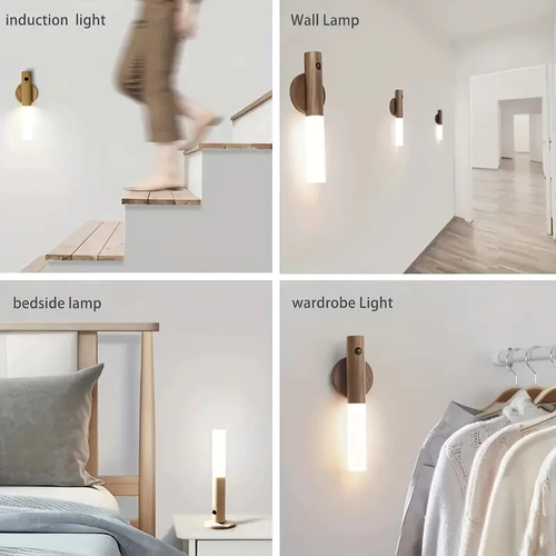 🔥🔥🔥2 Pcs Smart Motion Sensor Night Light USB Rechargeable LED Wall Lamp Magnet Body Sensor Corridor Light Portable Stair Light