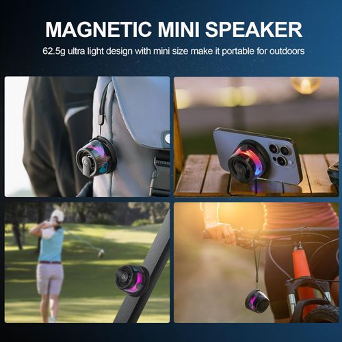 💎💎💎Edifier G200 Magnetic Bluetooth Speaker, 5W Wireless Mini Speaker, Small Phone Speaker Amplifier, Portable Phone Holder with Transparent RGB, Suitable for iPhone, Kitchen, Bicycle, Anything Magnet, Golf Gift