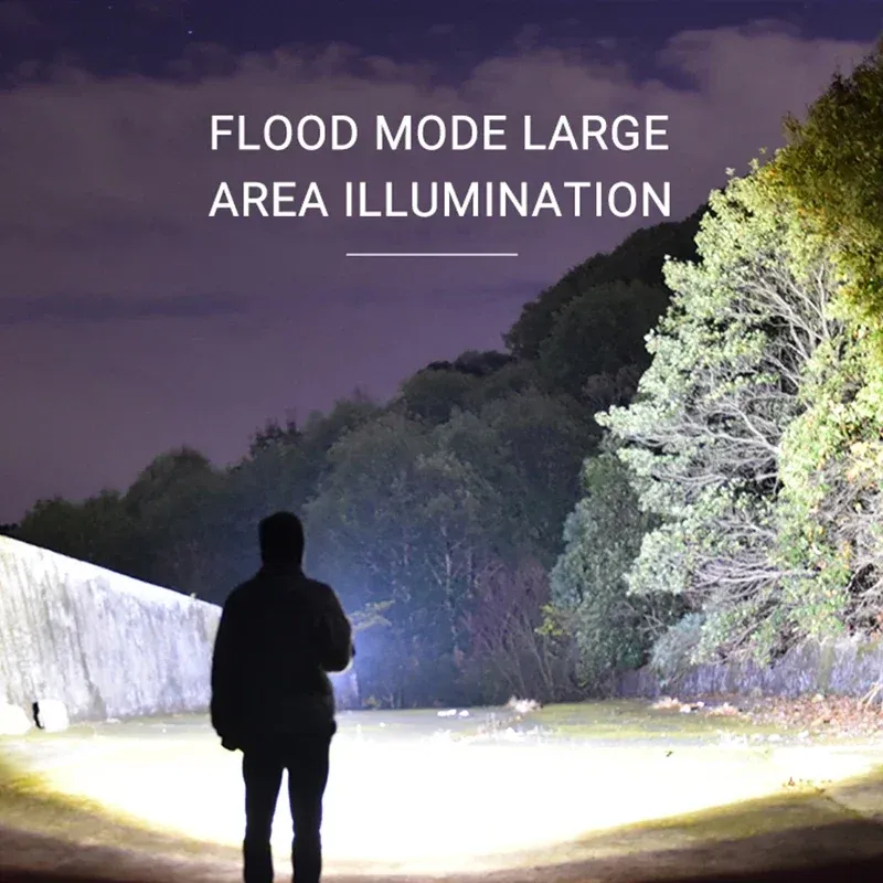 🔥🔥🔥Powerful P50 Led Flashlights 5000LM Ultra Bright Tactical Light Emergency Spotlights Telescopic Zoom Light Built-in Battery