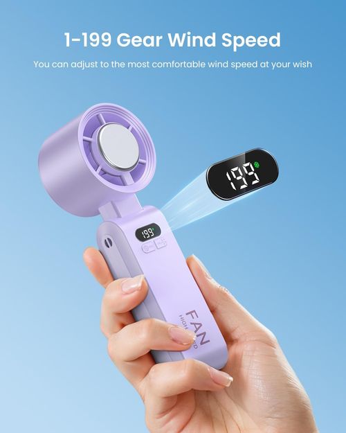💎💎💎Handheld Portable Fan with Ice Cooler, Speed ​​(1-199) 5500mAh Rechargeable Personal Fan
