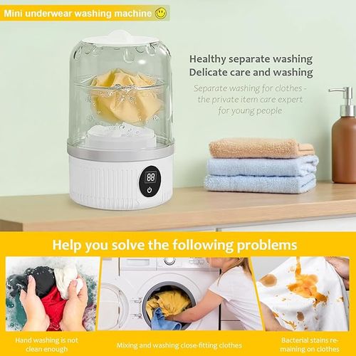 💎💎💎Mini portable washing machine, 1.2L small washing machine, can be used for underwear, socks, spit towels, suitable for apartments, hotels and travel.