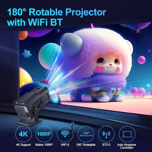 🌈🌈🌈HY320 Projector 1080P Android Smart 4K HD 130-inch Home Theater Dual Wifi6 Outdoor Portable projector HY300 upgraded version