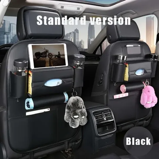 💥💥💥24-hour delivery+Cash on delivery-Premium integrated car rear seat storage box - the ultimate travel companion, equipped with a foldable table, tissue box, cup and umbrella holder, laptop base, and car dining plate