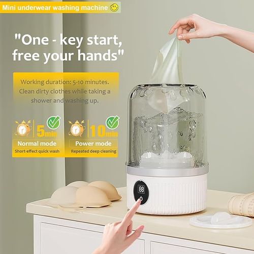 💎💎💎Mini portable washing machine, 1.2L small washing machine, can be used for underwear, socks, spit towels, suitable for apartments, hotels and travel.