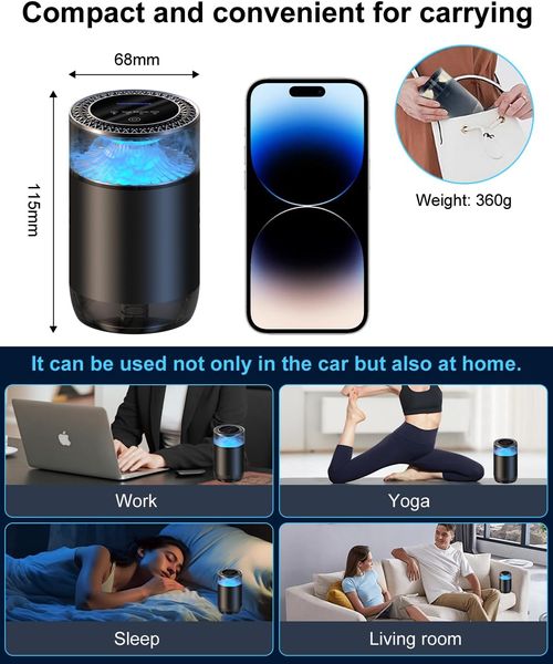 💎💎💎Car Air Freshener, Smart Car Air Freshener Diffuser, Auto On Off Air Diffuser with Three Adjustable Modes, RGB Music Syncing Light, for Men,Father,Husband