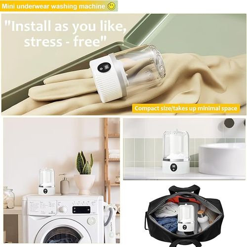 💎💎💎Mini portable washing machine, 1.2L small washing machine, can be used for underwear, socks, spit towels, suitable for apartments, hotels and travel.