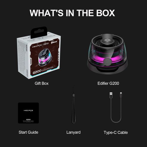 💎💎💎Edifier G200 Magnetic Bluetooth Speaker, 5W Wireless Mini Speaker, Small Phone Speaker Amplifier, Portable Phone Holder with Transparent RGB, Suitable for iPhone, Kitchen, Bicycle, Anything Magnet, Golf Gift