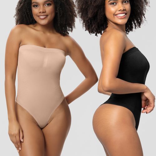 💎💎💎INLYRIC Women's Natrelax Strapless Bodysuit - One-Piece Bandeau Sexy Bodycon Sports Shorts Bodysuit Summer Outfit