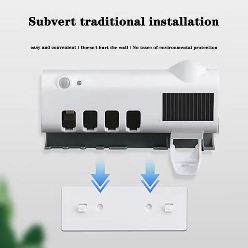 🔥🔥🔥Solar-powered toothbrush holder with UV light for charging, dispenser for distributing toothbrush holders, toothpaste dispenser with toothbrush holder