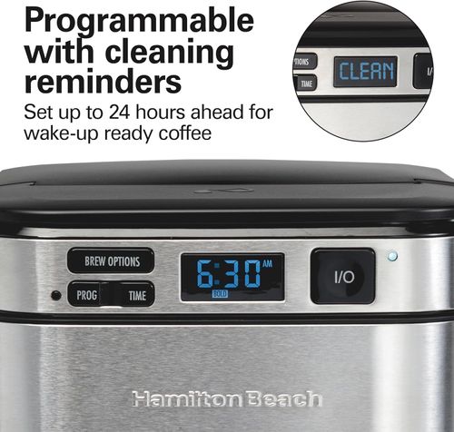 💎💎💎Hamilton Beach Programmable Drip Coffee Maker, 12 Cup, Front Access Easy Fill, Pause and Serve, 3 Brewing Options