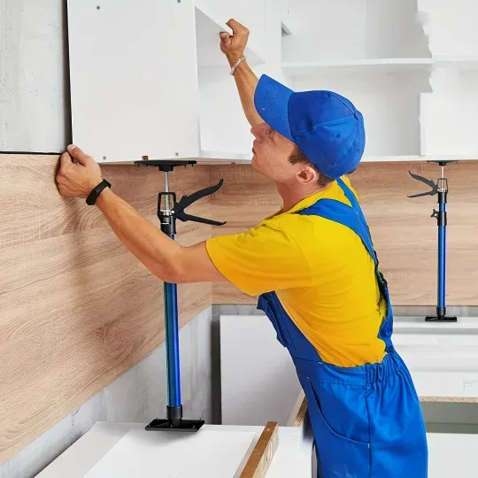 🔥🔥🔥 2 Pcs Adjustable Telescopic Support Rod System - Quick 3rd Hand for Cabinet Jack, Alloy Steel Construction, 115-290cm Extendable Length, Sturdy and Durable, Easy to Use and Install