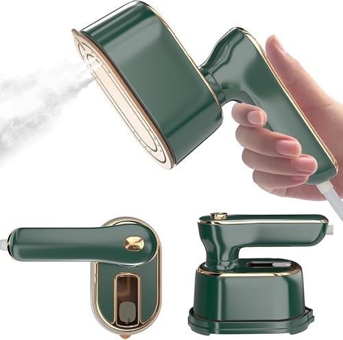 💎💎💎Travel Steam Iron Mini-Portable Ironing Machine Travel Small Portable Steamer Travel College Dormitory Home Essential Steam Iron (Green)