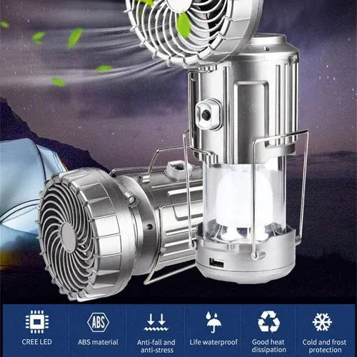 🌈🌈🌈Portable LED Camping Lantern With Fan