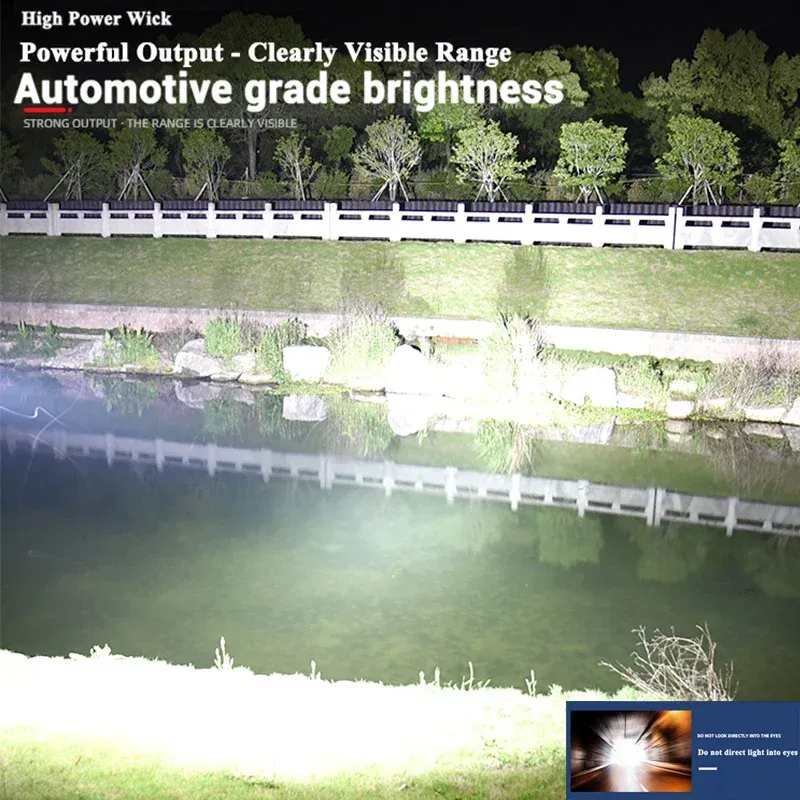 🔥🔥🔥Powerful P50 Led Flashlights 5000LM Ultra Bright Tactical Light Emergency Spotlights Telescopic Zoom Light Built-in Battery