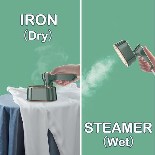 💎💎💎Travel Steam Iron Mini-Portable Ironing Machine Travel Small Portable Steamer Travel College Dormitory Home Essential Steam Iron (Green)