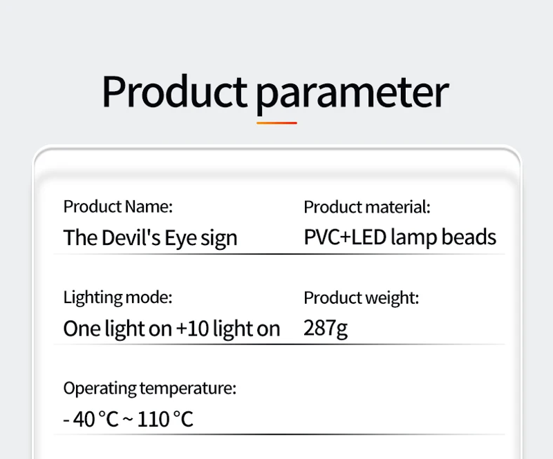 Universal Car Front & Rear Windshield Devil's Eye LED Warning Light Sticker - Waterproof, High Visibility, Night Safety Decal, Anti-Collision Lighting Sticker