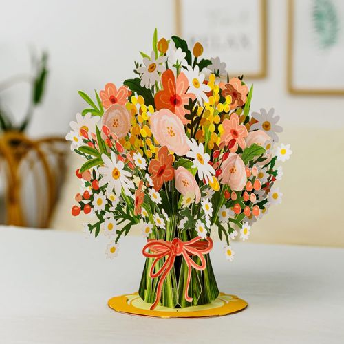 💐3D Flower Bouquet Pop Up Card – 2-in-1 Beautiful Keepsake