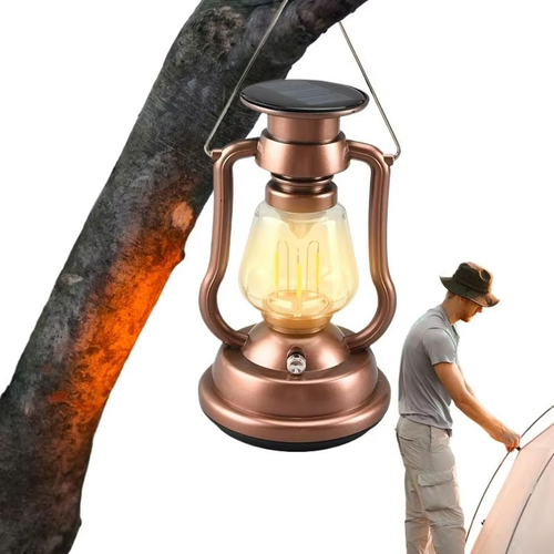 3-in-1 Solar Retro Camping Lantern – Waterproof, Long-Lasting Emergency & Outdoor Lighting
