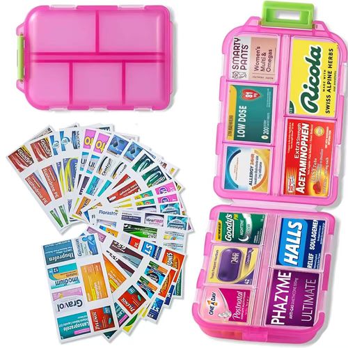 DIY Pill Organizer with 147 Pcs Upgraded Pre-Cut Medicine Labels