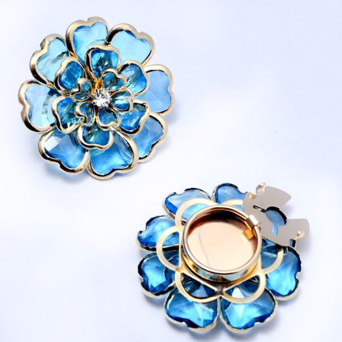 2PCS Floral Button Jewelry Clip Set