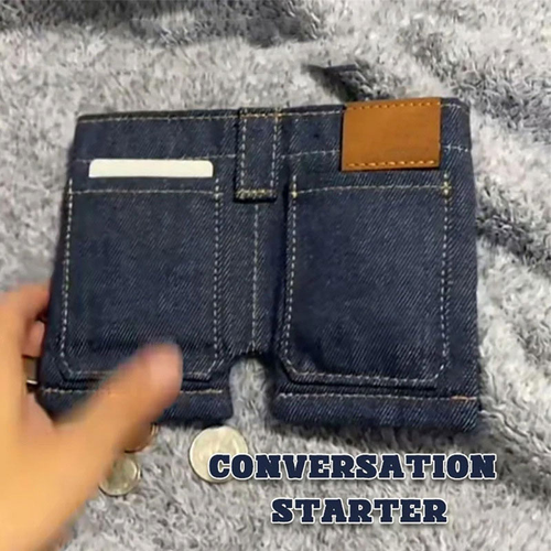 Personalized denim shorts wallet mini wallet foldable creative wallet