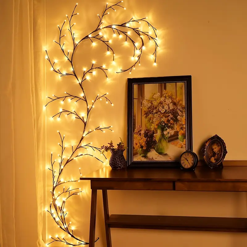 USB Tree Vine Wall Light – Flexible LED Branch String for Bedroom & Home Decor