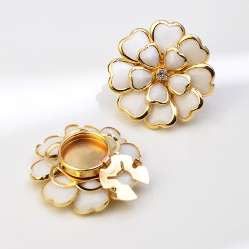 2PCS Floral Button Jewelry Clip Set