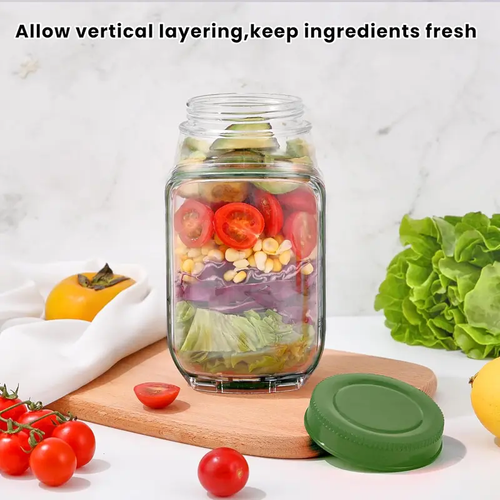 🥗Salad Jar - Salad Pod Mason Jar Side Open