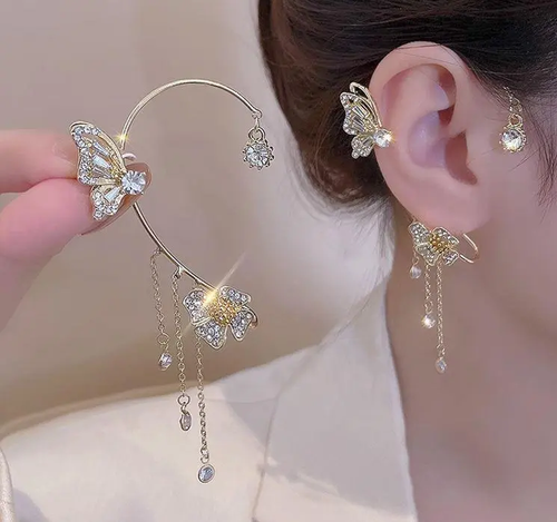 2 Pairs✨🦋 Dainty Gold Butterfly Ear Cuffs  Set& Wraps t – No Piercing Needed