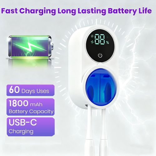Smart UVC Toothbrush Sterilizer –  Automatic Cleaning