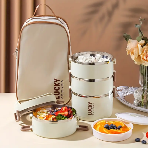 Large Capacity Stainless Steel Lunch Box with Insulated Lunch Bag