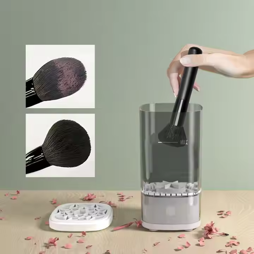 The electric makeup brush cleaner is equipped with drying and disinfection functions