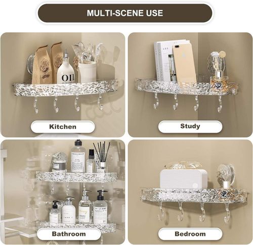 2 pieces Strong Suction Corner Shelf for Neat Homes 💧