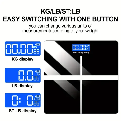Weight scale, digital bathroom scale, household scale, weighing 180kg, Large LCD Display