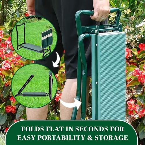 2-in-1 Foldable Garden Kneeler and Seat, Foldable Garden Stool