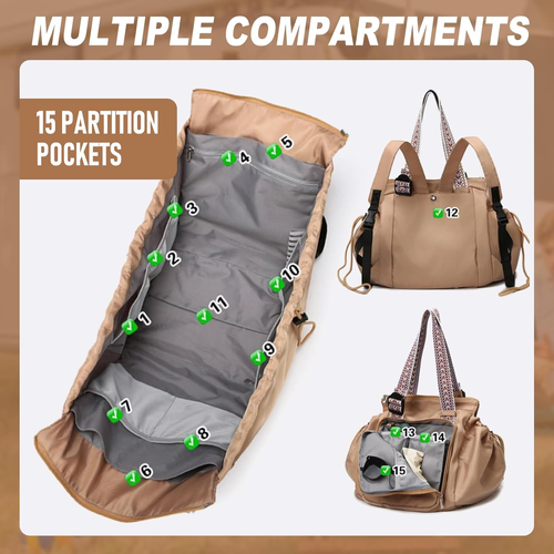 3-in-1 Convertible Large Capacity Tote Bag