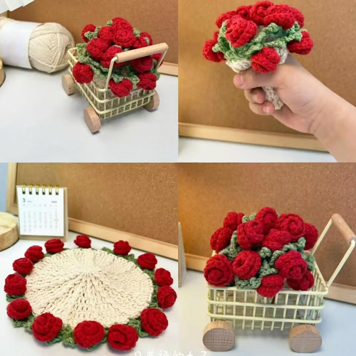 Handmade Rose Coaster Set – Elegant Home Touch 🌹