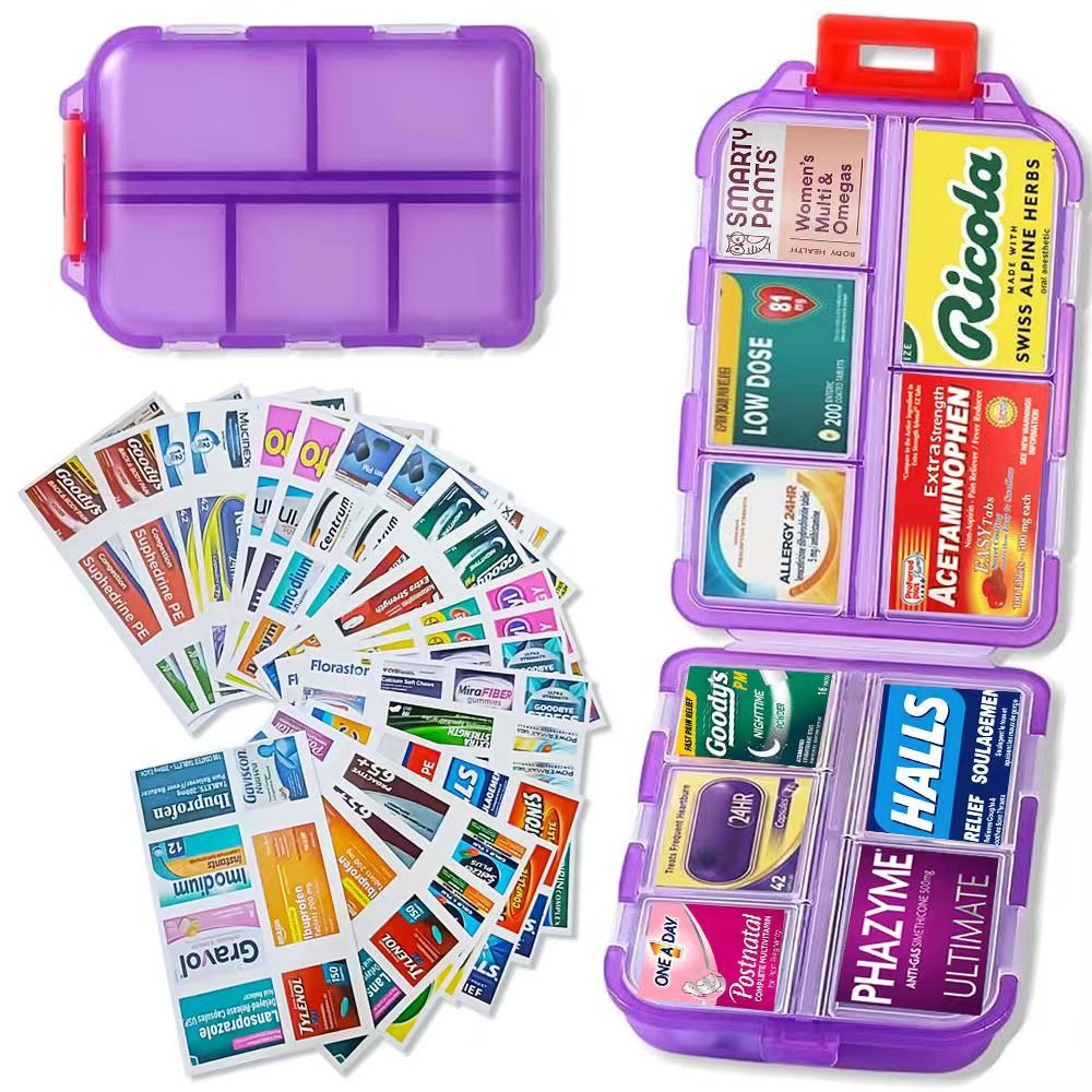 DIY Pill Organizer with 147 Pcs Upgraded Pre-Cut Medicine Labels